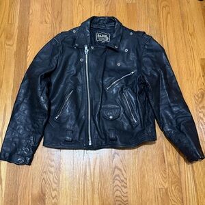 men’s rajco black genuine leather jacket